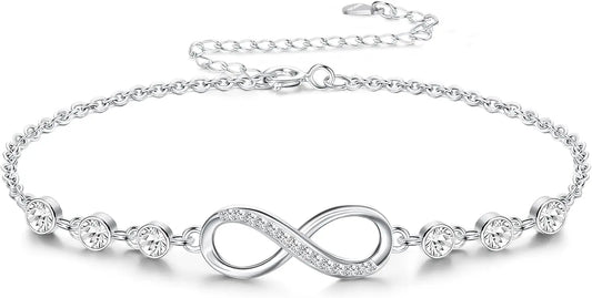 Elegant Infinity Bracelet for Women – Silver Plated with Sparkling CZ Stones - BELARIC