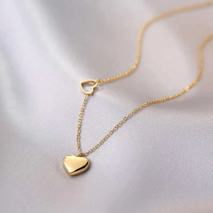 Gold Heart Pendant Necklace – Dainty Minimalist Necklaces for Women - DZOIR