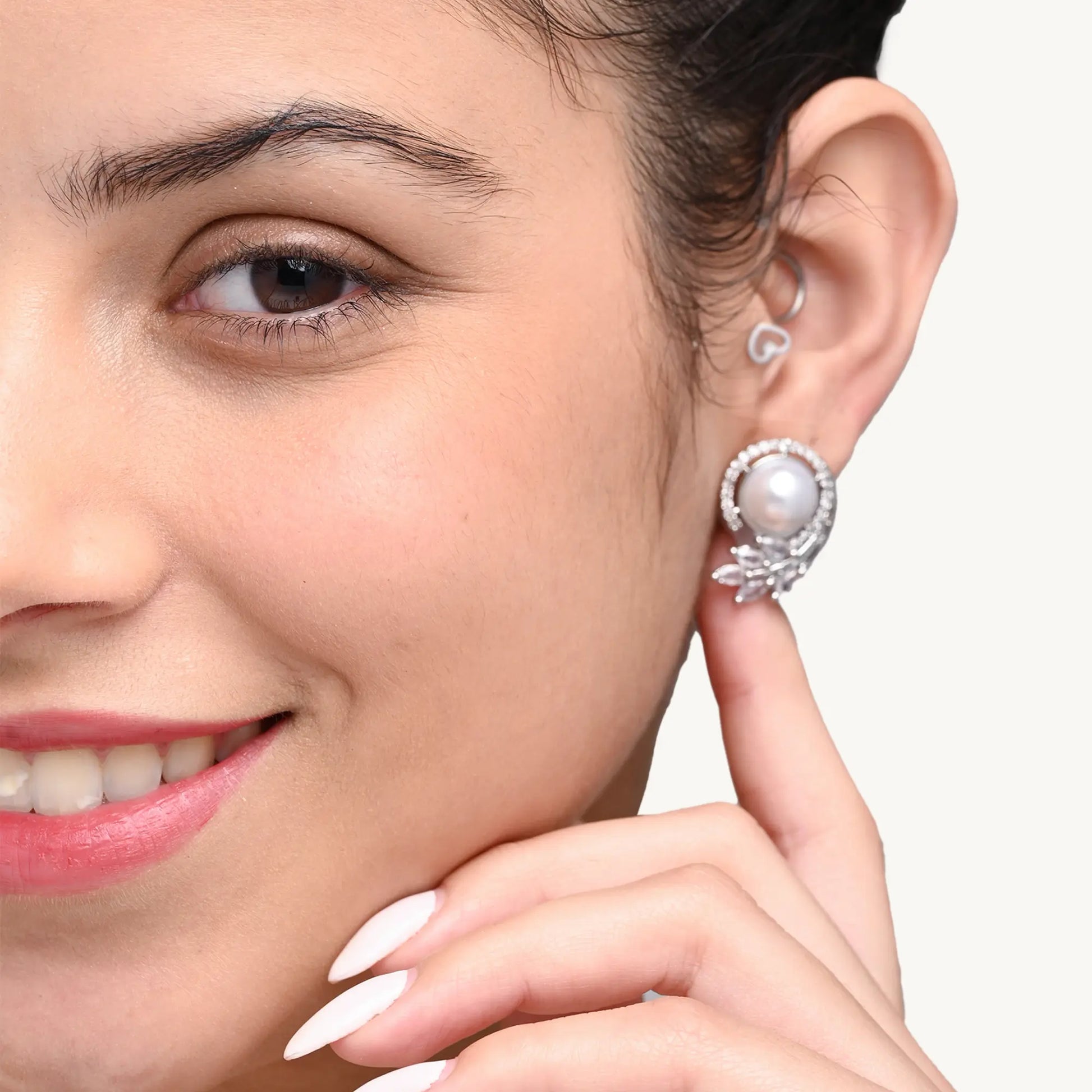 Silver-Plated Pearl Stud Earrings – Classic & Elegant Jewellery for Women - BELARIC