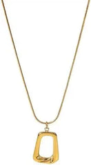 Modern Abstract Pendant Necklace – 18K women gold chain design - DZOIR