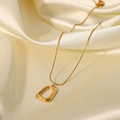 Modern Abstract Pendant Necklace – 18K women gold chain design - DZOIR