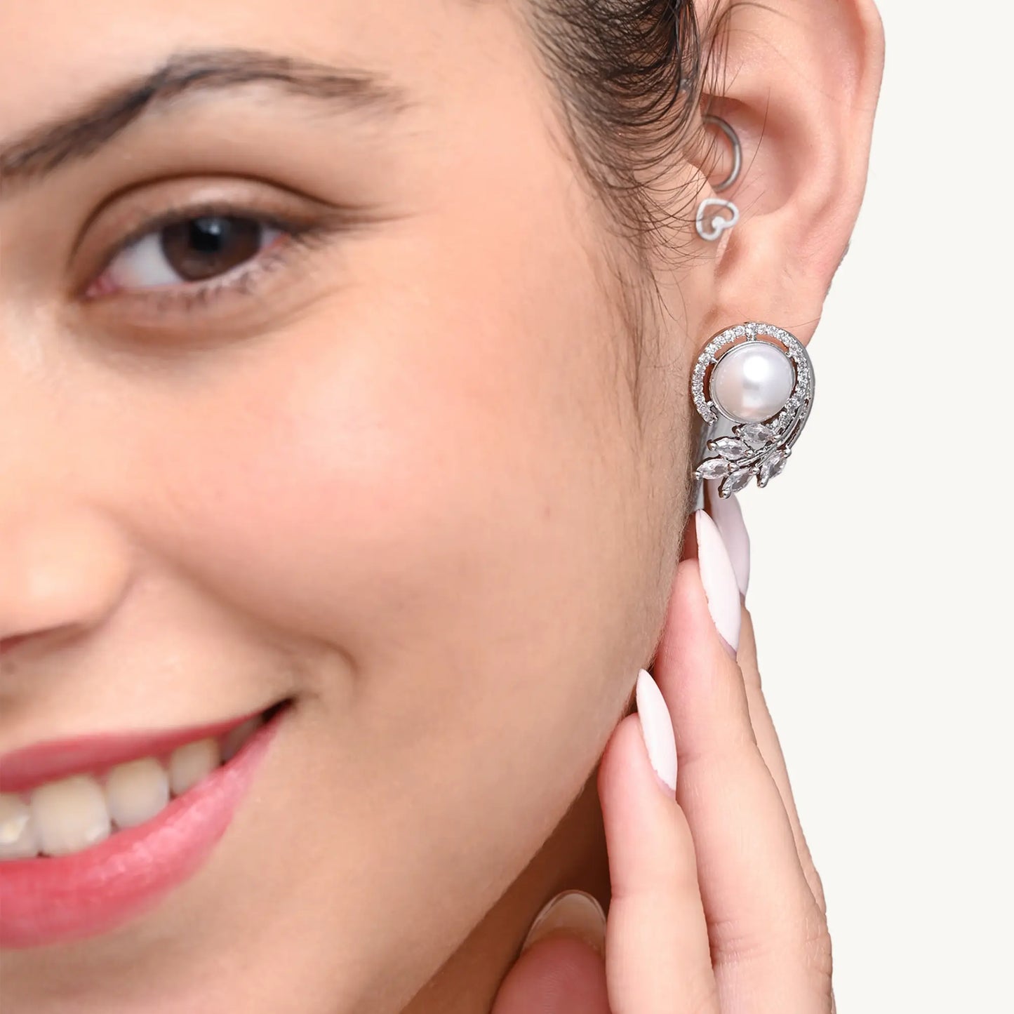 Silver-Plated Pearl Stud Earrings – Classic & Elegant Jewellery for Women - BELARIC