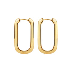 Bold Rectangular Hoop Earrings – 18K Gold Plated, Minimalist Design - DZOIR