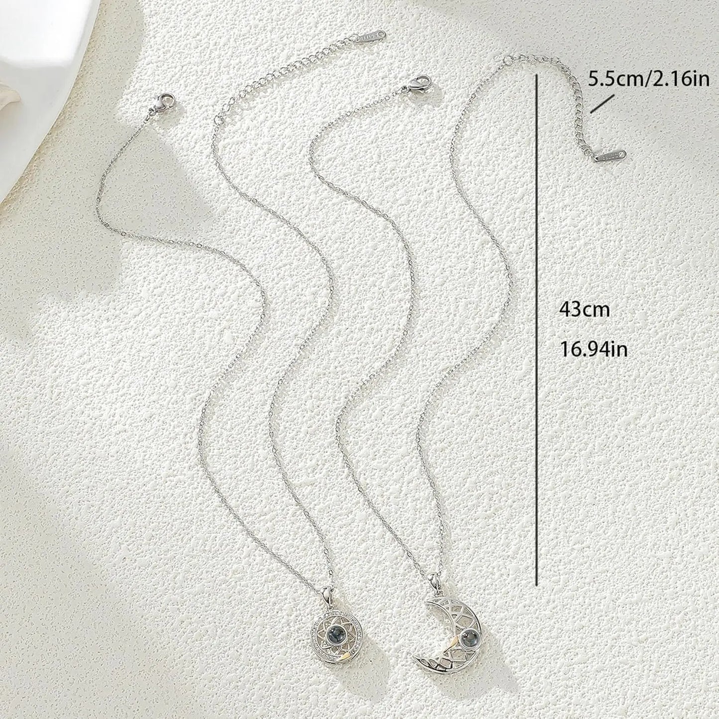 Sun & Moon Pendant Necklace for Women & Couples - DZOIR