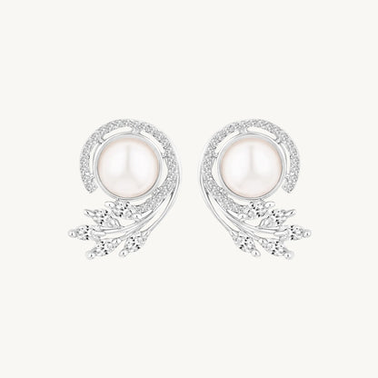 Silver-Plated Pearl Stud Earrings – Classic & Elegant Jewellery for Women - BELARIC