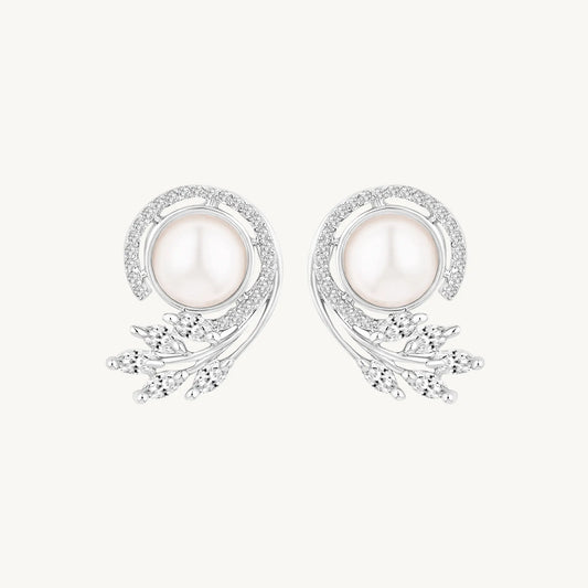 Silver-Plated Pearl Stud Earrings – Classic & Elegant Jewellery for Women - BELARIC