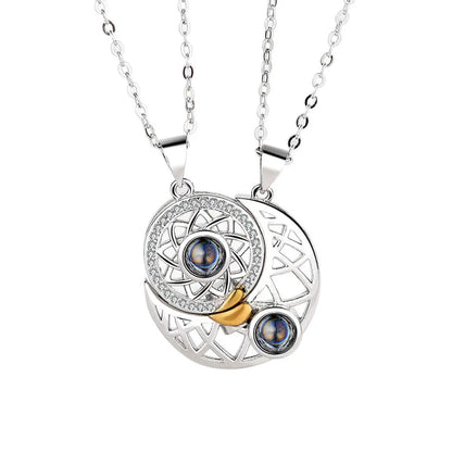 Sun & Moon Pendant Necklace for Women & Couples - DZOIR