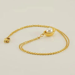 Gold Plated Pearl Planet Pendant Necklace for Women – Minimalist Celestial Jewelry - DZOIR