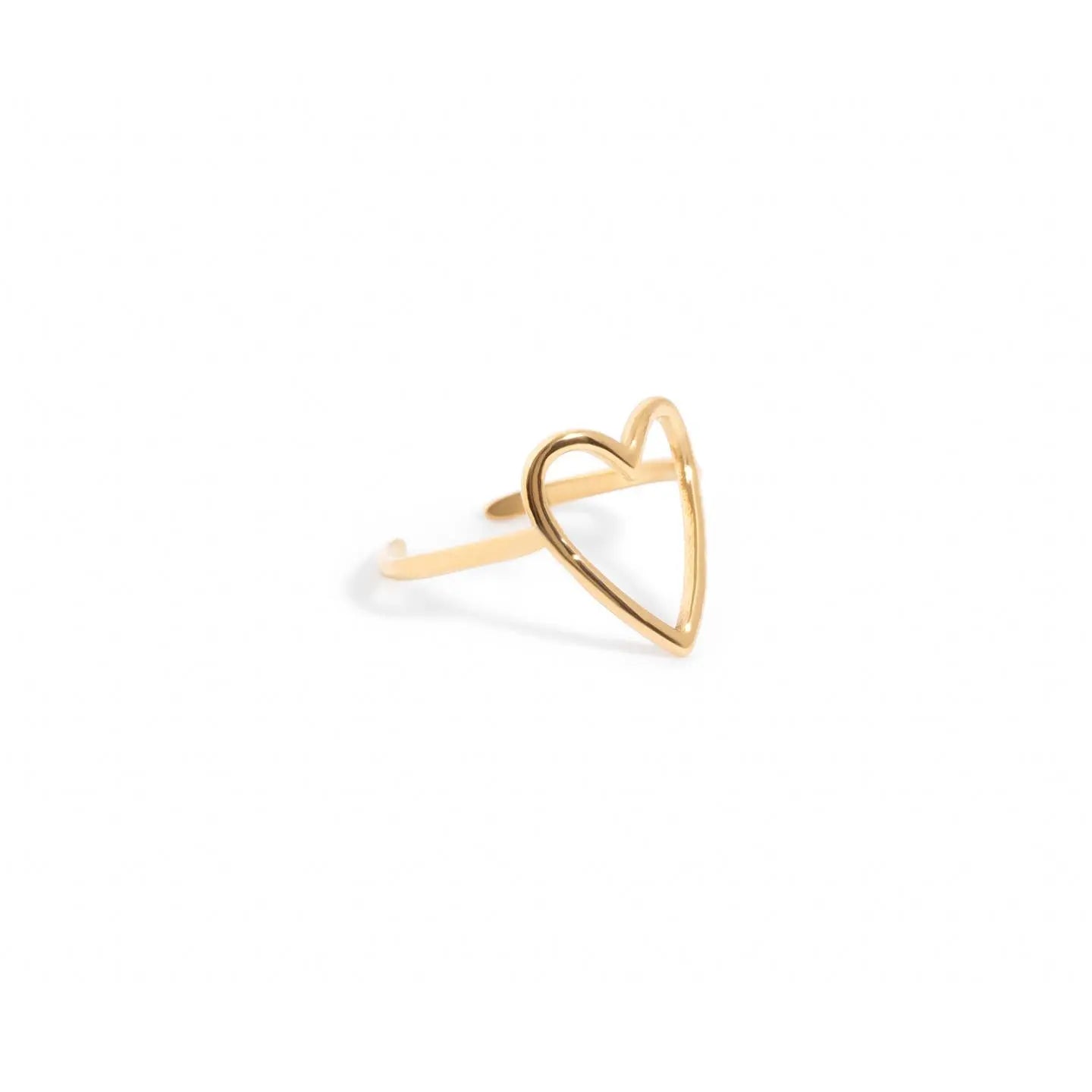 Minimalist Open Heart Ring for Women – Adjustable Gold-Plated Dainty Jewelry for Everyday Wear & Gifting - DZOIR