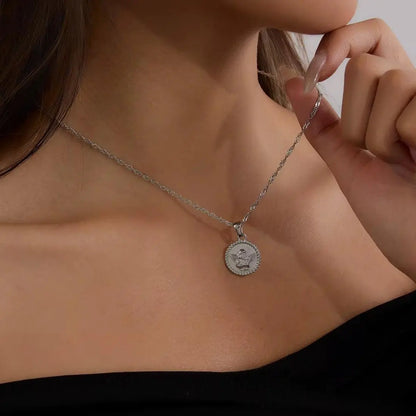 Silver Angel Pendant Necklace for Women – Stainless Steel Rope Chain - BELARIC