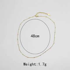 Elegant Gold Bead Station Chain Lightweight Daily Wear Jewellery - DZOIR