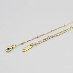 Elegant Gold Bead Station Chain Lightweight Daily Wear Jewellery - DZOIR
