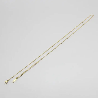 Gold Bead Station Necklace - BELARIC