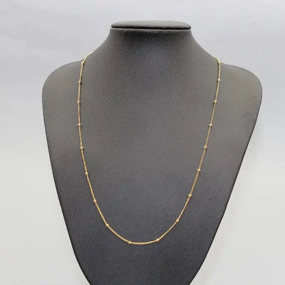 Gold Bead Station Necklace - BELARIC