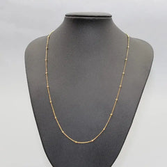 Elegant Gold Bead Station Chain Lightweight Daily Wear Jewellery - DZOIR
