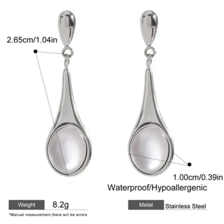 Elegant Teardrop Stainless Steel Earrings for Women - BELARIC