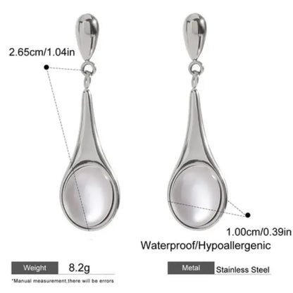 Elegant Teardrop Stainless Steel Earrings for Women - BELARIC
