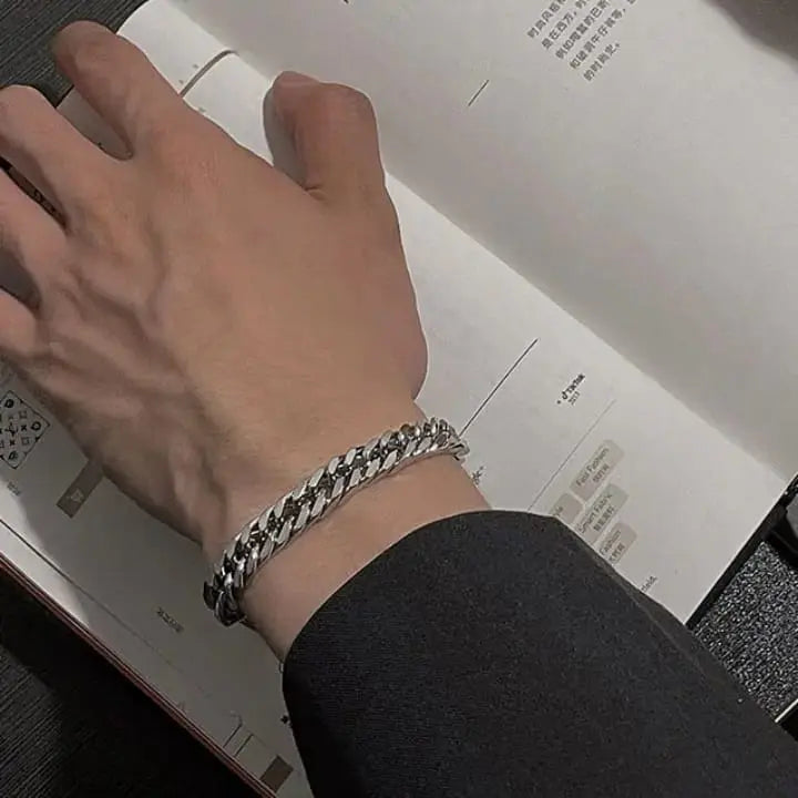 Classic Stainless Steel Cuban Chain Bracelet for Men & Women - DZOIR