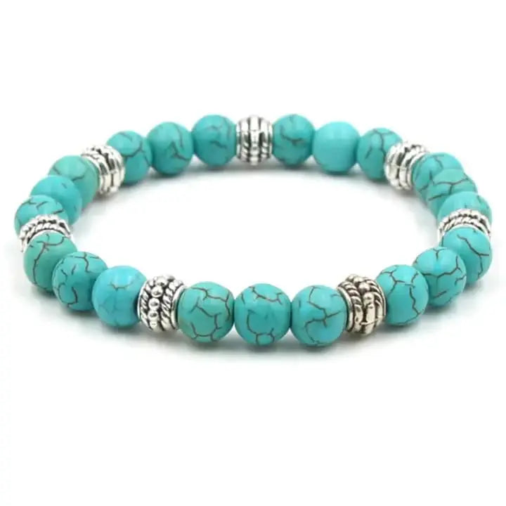 Turquoise Howlite Bracelet Antique Silver – Stylish Jewellery - DZOIR