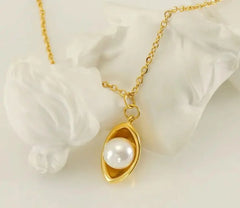 Gold Plated Pearl Planet Pendant Necklace for Women – Minimalist Celestial Jewelry - DZOIR