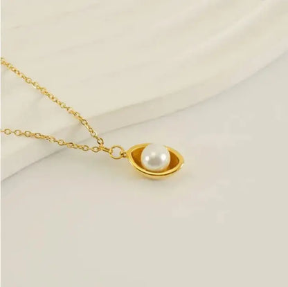 Gold Plated Pearl Planet Pendant Necklace for Women – Minimalist Celestial Jewelry - BELARIC