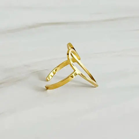 Minimalist Open Heart Ring for Women – Adjustable Gold-Plated Dainty Jewelry for Everyday Wear & Gifting - DZOIR
