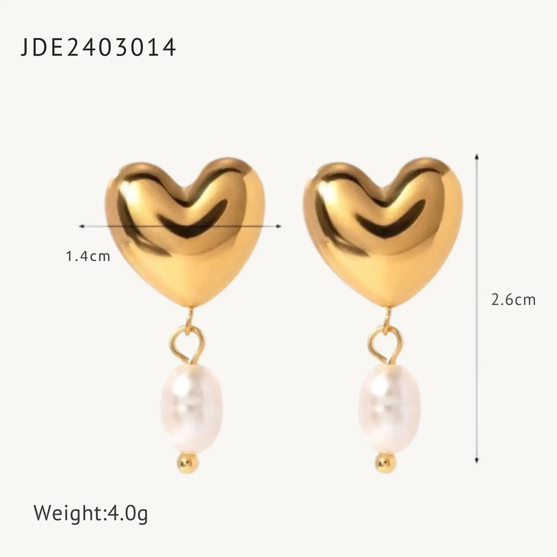 Gold Heart Pearl Drop Earrings for Women – Elegant Love-Inspired Jewelry, Minimalist Chic Dangle Earrings - BELARIC