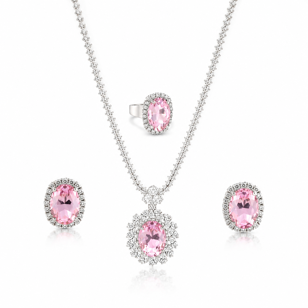 Pink Pearl Necklace Set