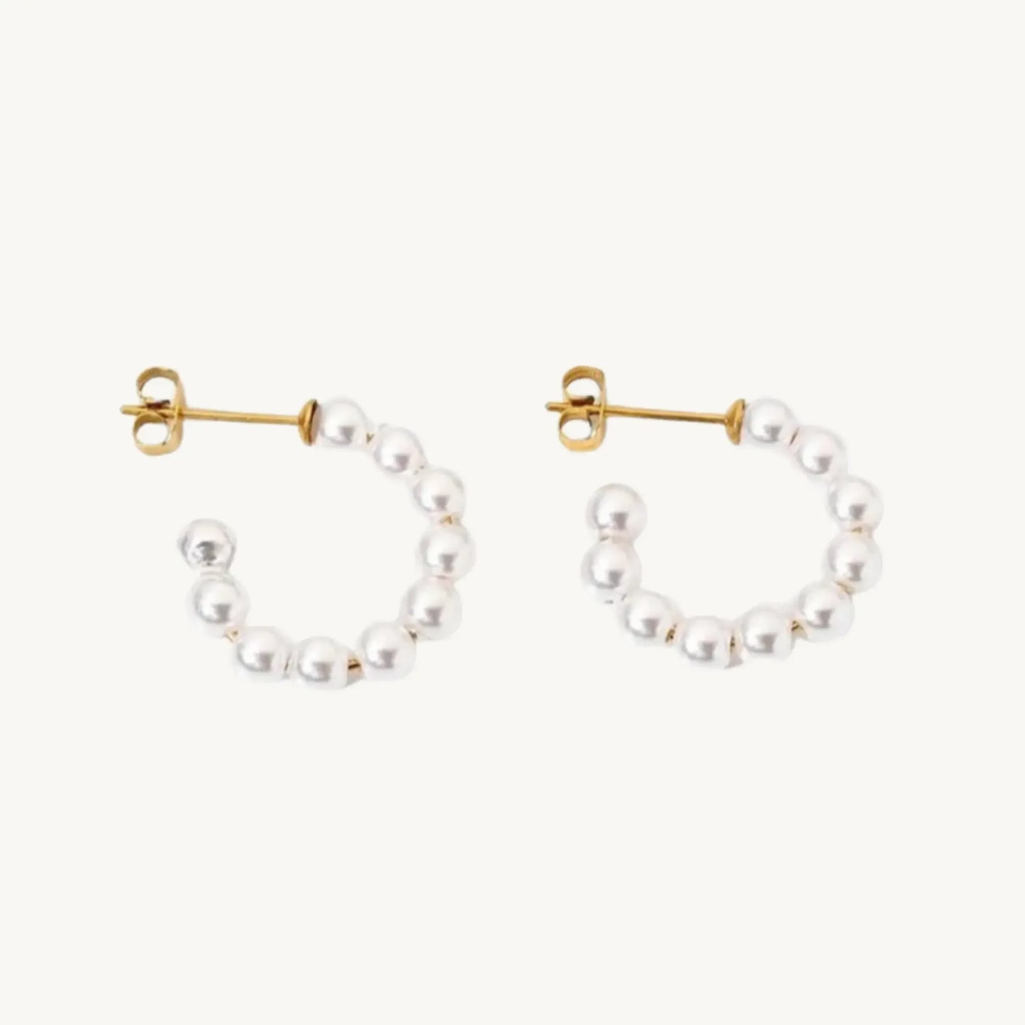 Minimalist Pearl Hoop Earrings - BELARIC