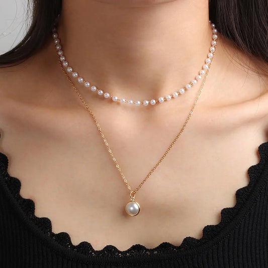 Gold Double Layer Necklace - BELARIC