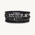 Black Leather Wrap Bracelet