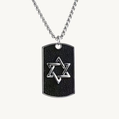Men's Stainless Steel Star of David Dog Tag Pendant Necklace – Stylish Judaica Jewellery - BELARIC