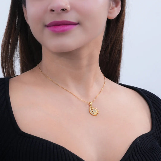Sun & Moon Pendant Necklace for Women & Girls - BELARIC