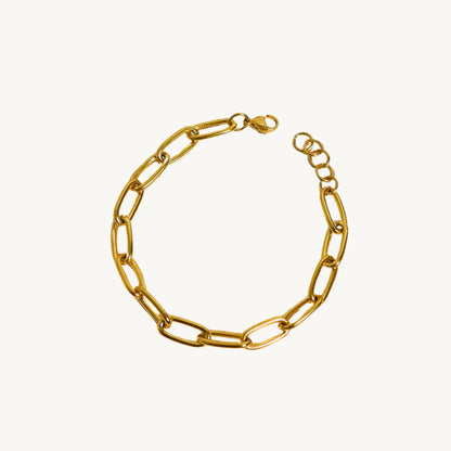 Trendy Gold-Plated Paperclip Chain Bracelet – Minimalist Link Jewelry for Women & Men - BELARIC