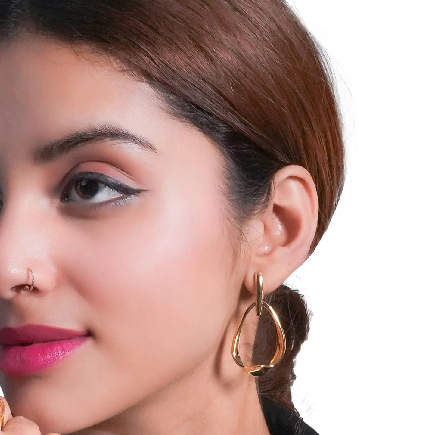 Trendy Abstract Gold Plated Drop Earrings – Modern Statement Jewelry - BELARIC