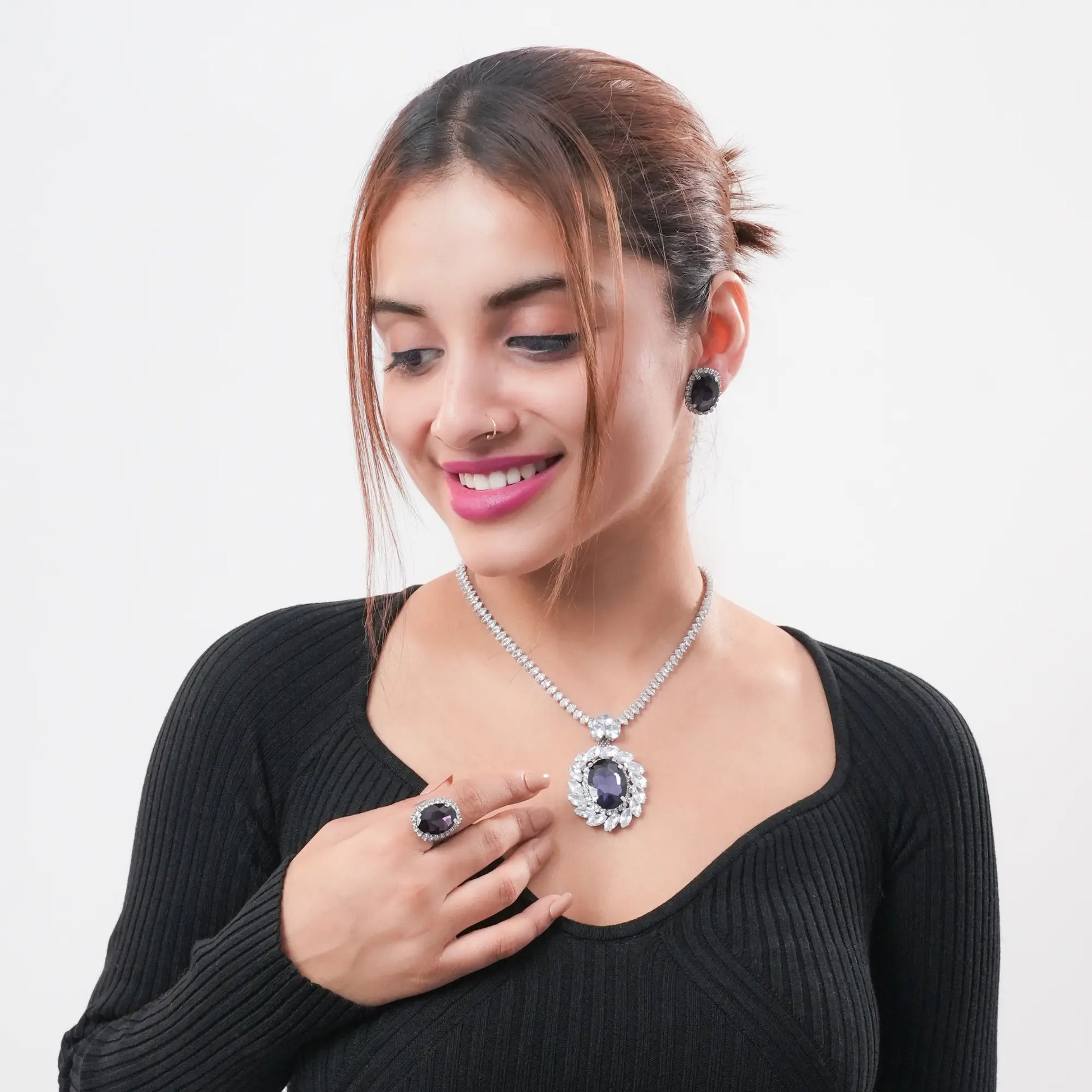 Purple Jewellery Set Women - BELARIC