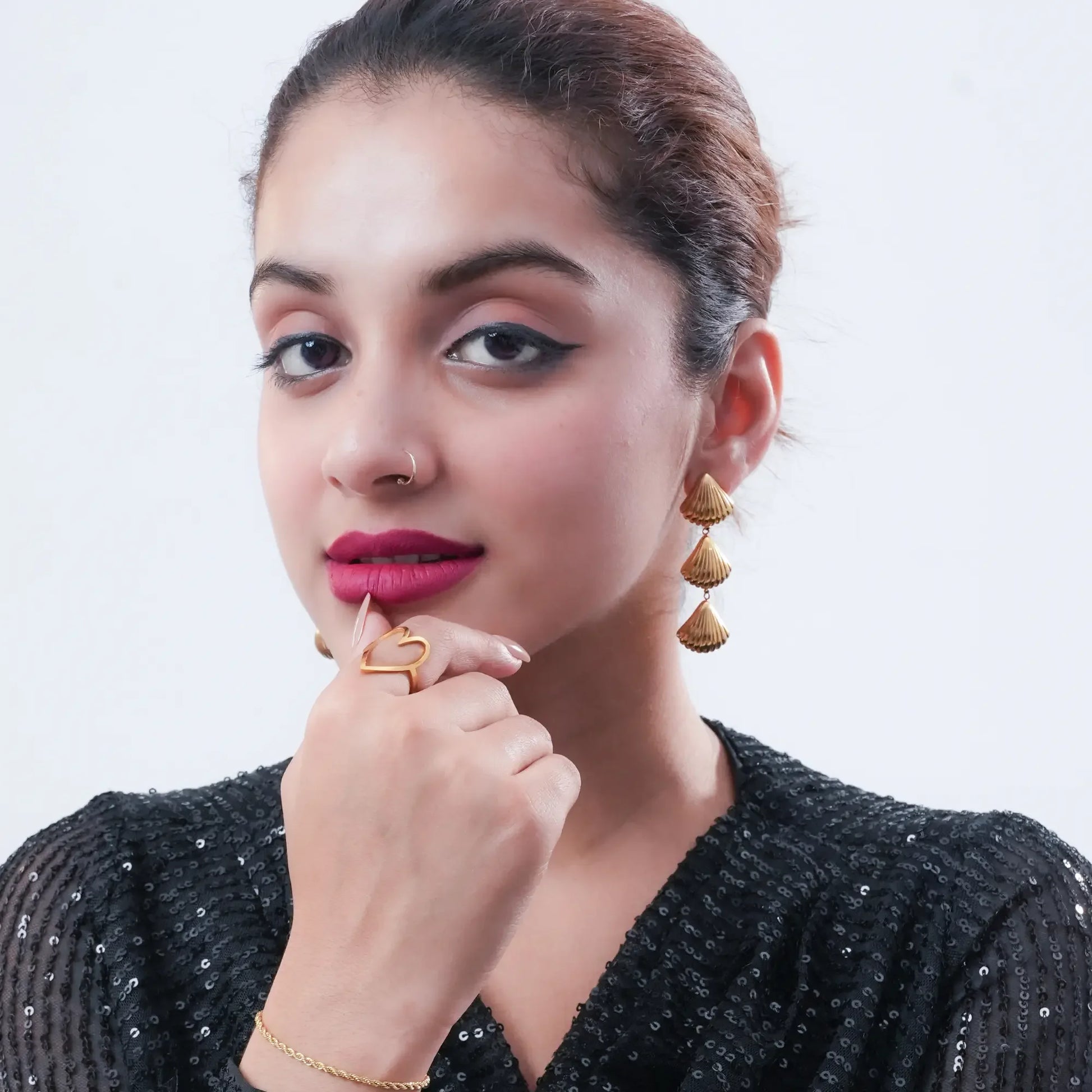 Gold Shell Drop Earrings - BELARIC