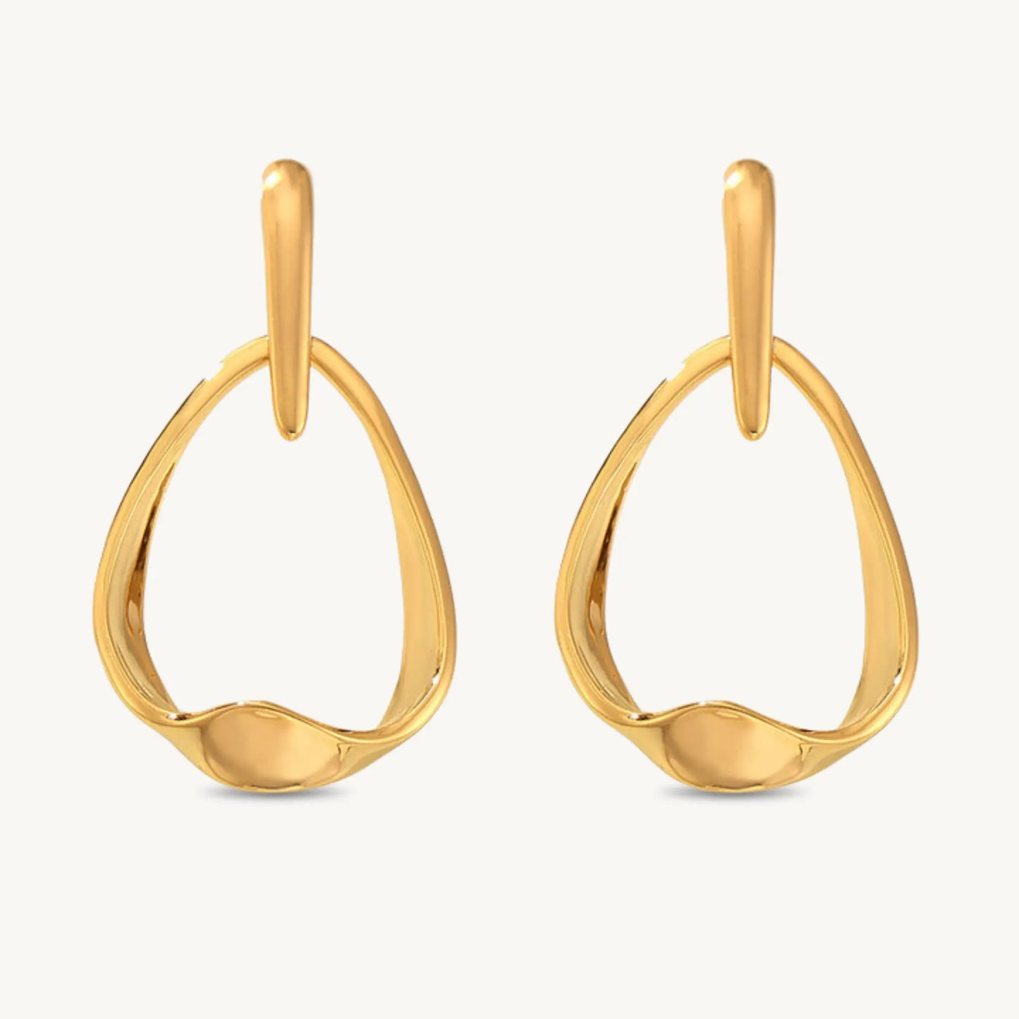Trendy Abstract Gold Plated Drop Earrings – Modern Statement Jewelry - BELARIC