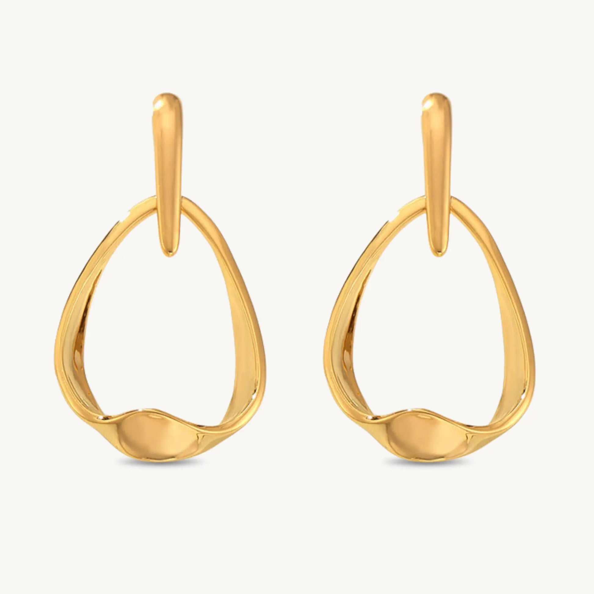 Trendy Abstract Gold Plated Drop Earrings – Modern Statement Jewelry - BELARIC