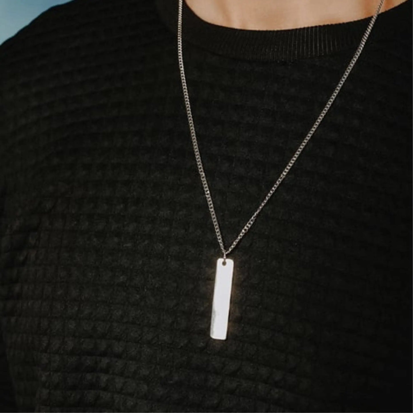 Men’s Stainless Steel Bar Necklace – Sleek & Stylish - BELARIC