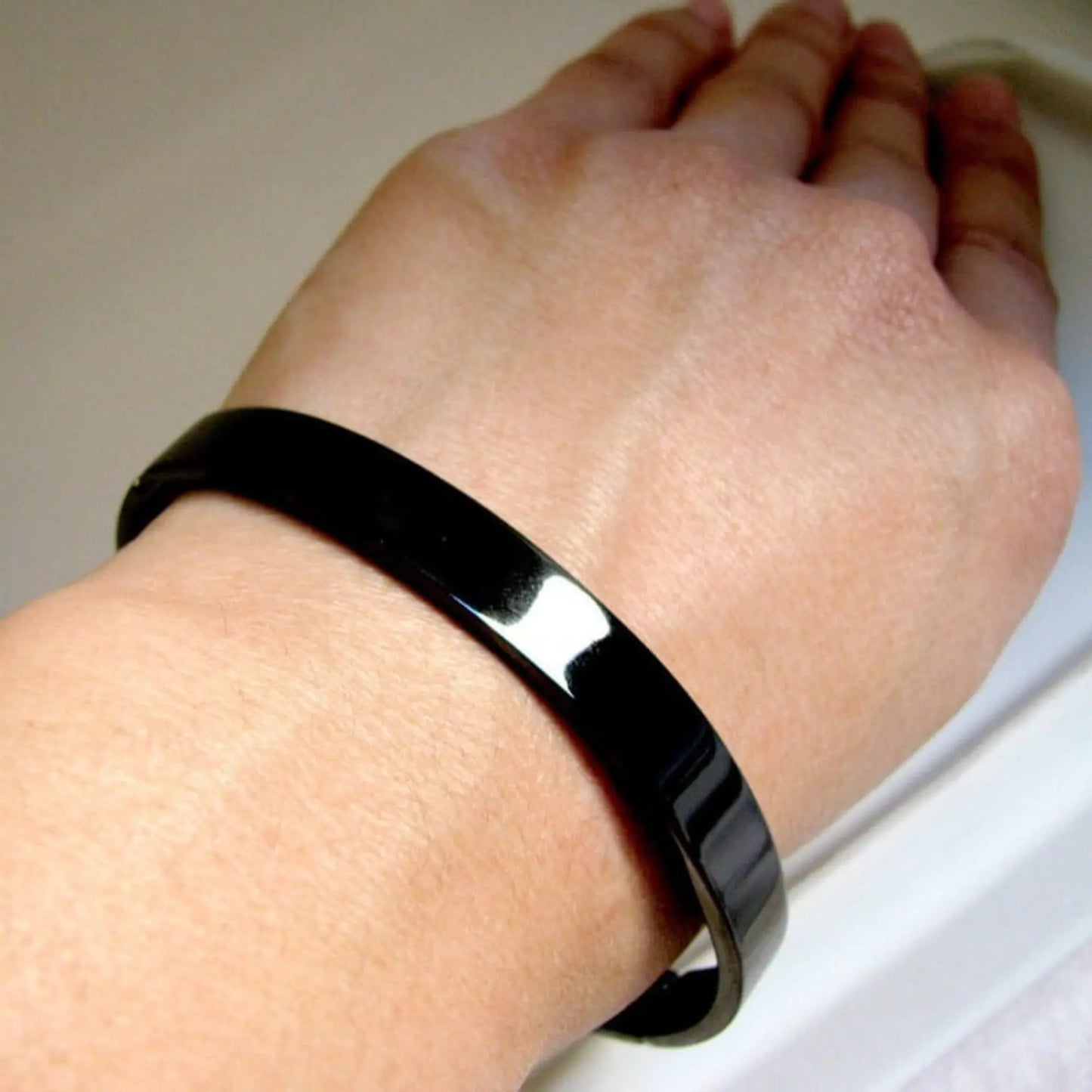 Black Stainless Steel Bangle - BELARIC