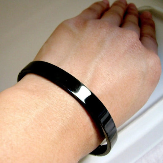 Black Stainless Steel Bangle - BELARIC