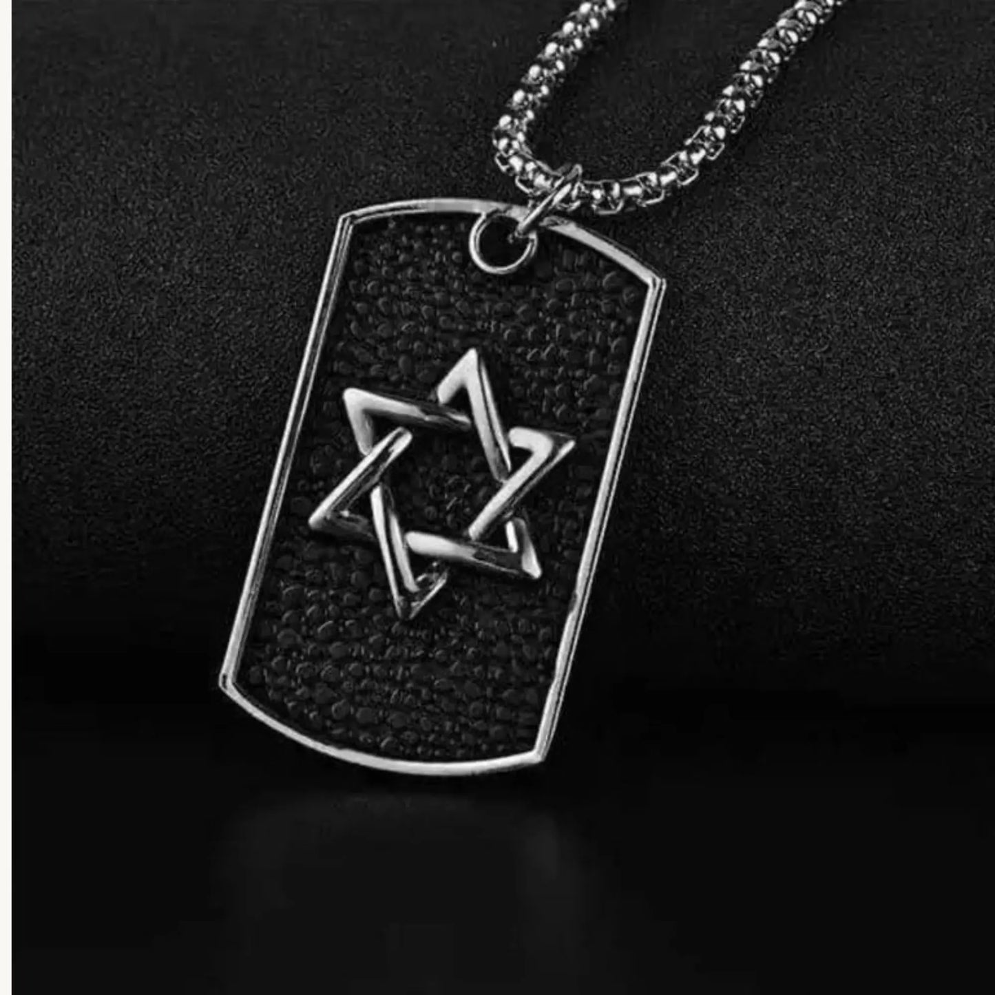 Men's Stainless Steel Star of David Dog Tag Pendant Necklace – Stylish Judaica Jewellery - BELARIC