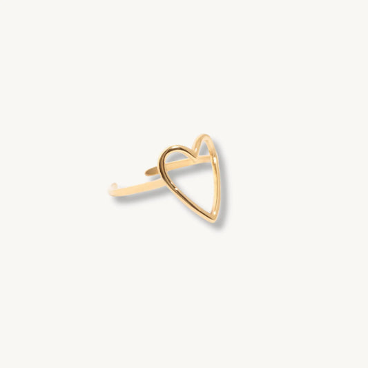 Minimalist Open Heart Ring for Women – Adjustable Gold-Plated Dainty Jewelry for Everyday Wear & Gifting - Belaric