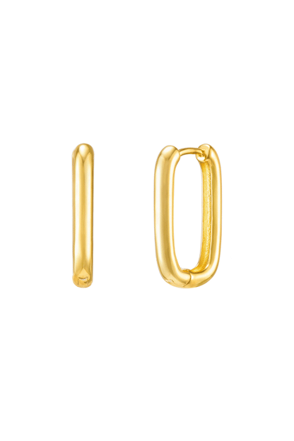 Bold Rectangular Hoop Earrings – 18K Gold Plated, Minimalist Design - BELARIC