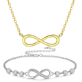 Infinity Necklace Bracelet Combo