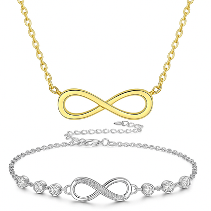 Infinity Necklace Bracelet Combo