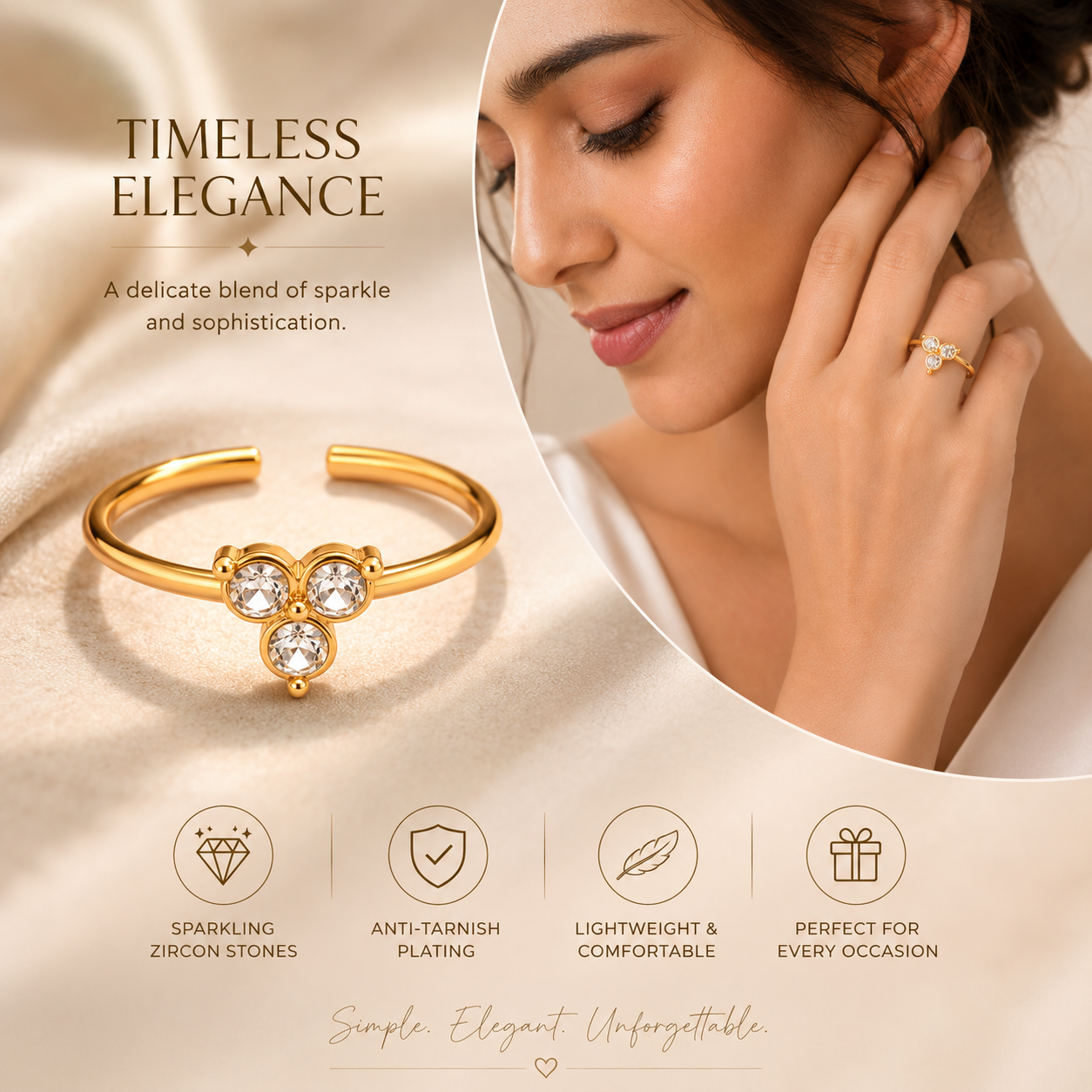 Gold Zircon Ring