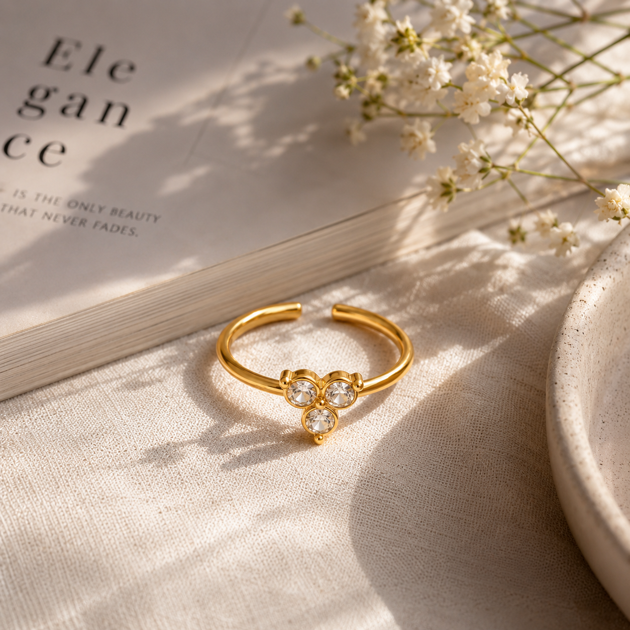 Gold Zircon Ring
