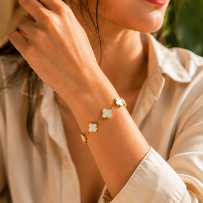 Luxury White Clover Bracelet